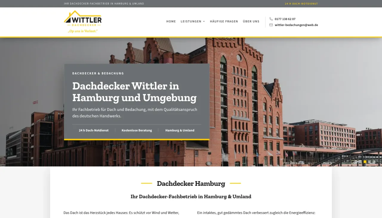 Screenshot of Dachdecker Wittler