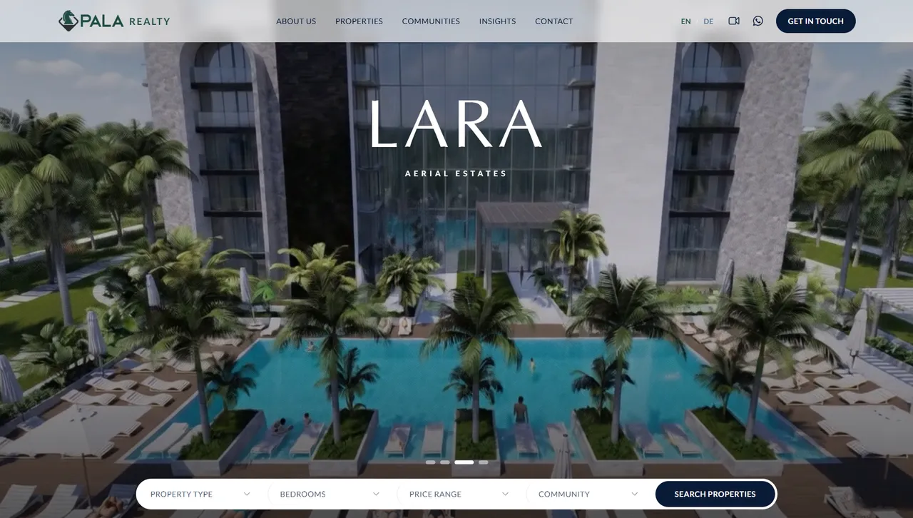 Screenshot of Pala Realty